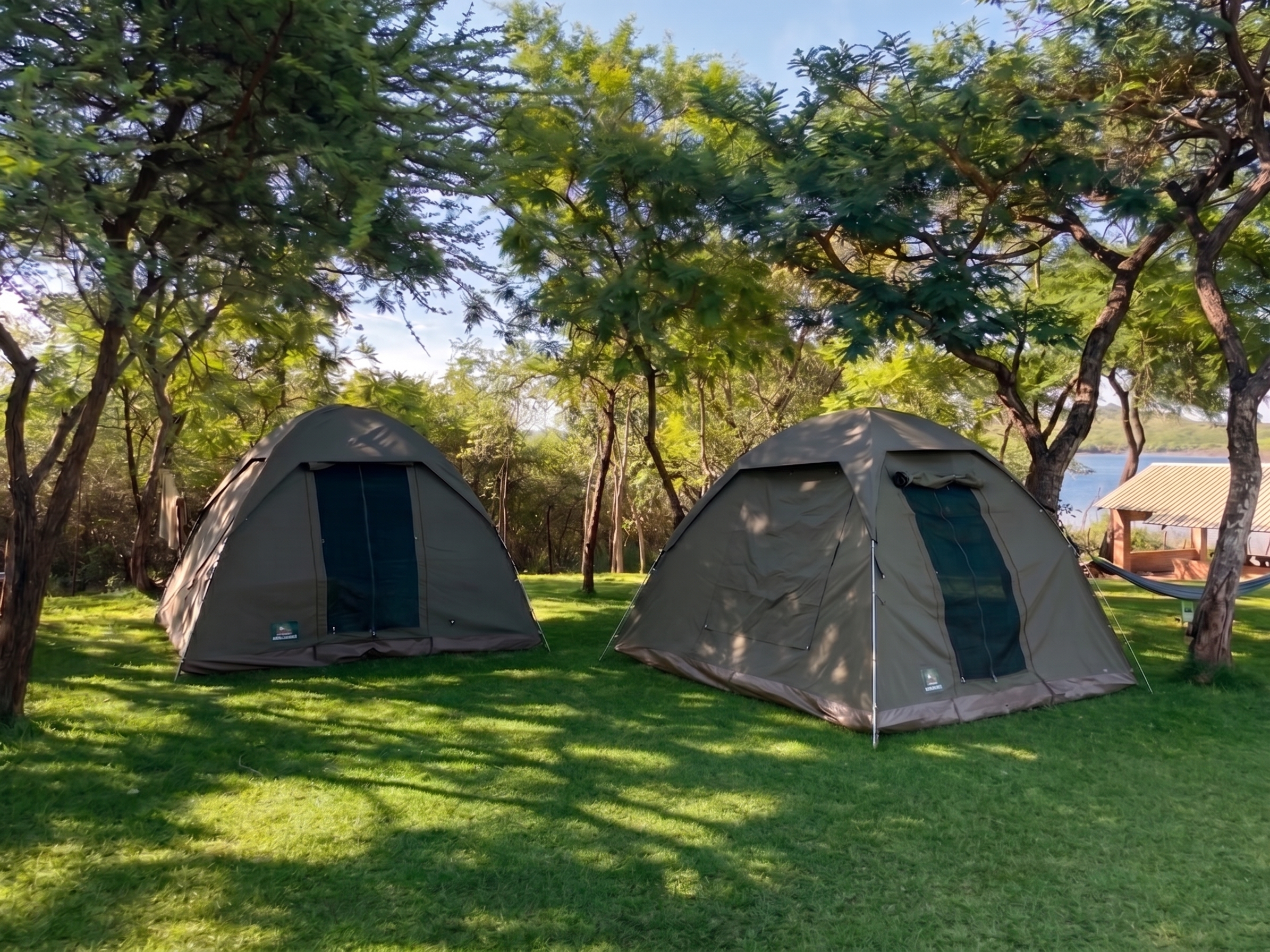Tents pitched on the Campsite peninsula