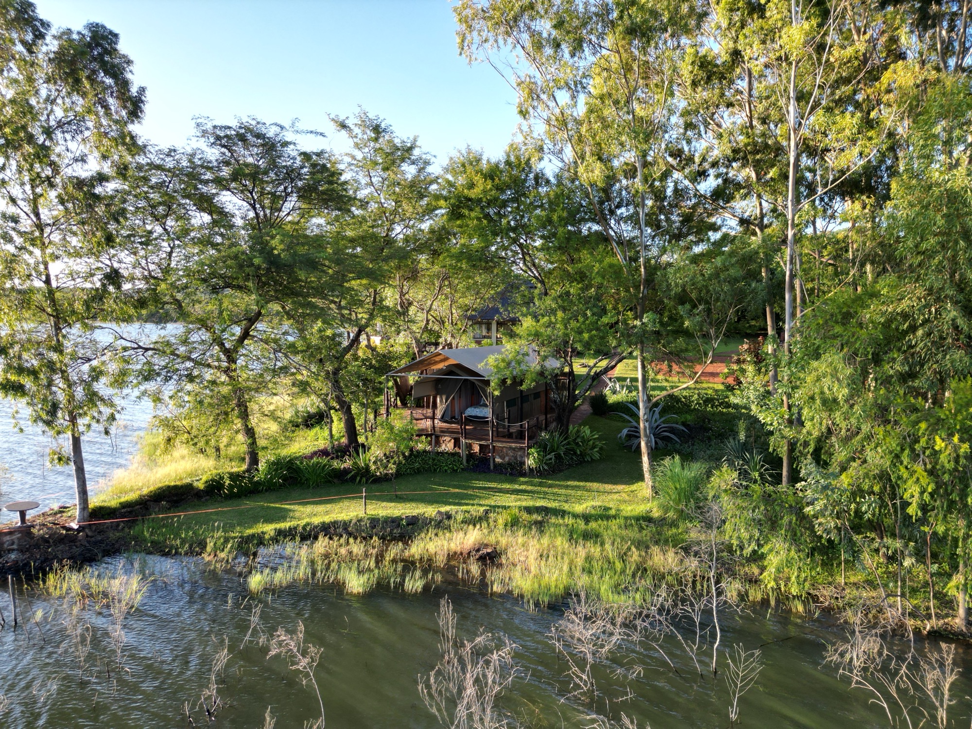 Tented Lodge along the shoreline